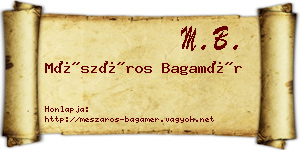Mészáros Bagamér névjegykártya